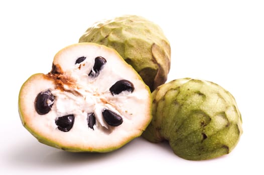Custard apple or cherimoya isolated on white
