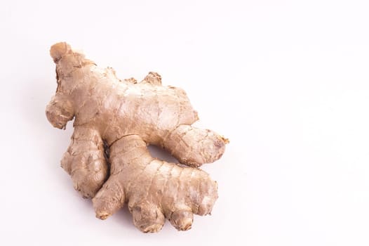 Fresh healthy ginger Root isolated on White