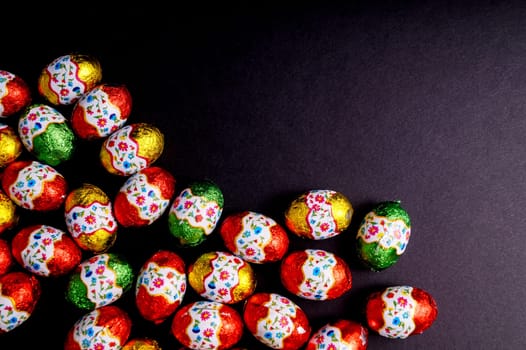 Easter egg isolated on Black background with copy space