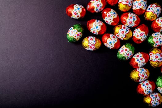 Easter egg isolated on Black background with copy space