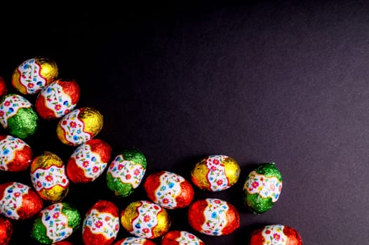 Easter egg isolated on Black background with copy space