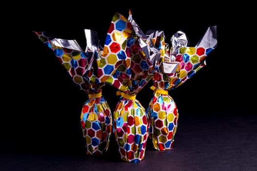 Easter egg isolated on Black background with copy space
