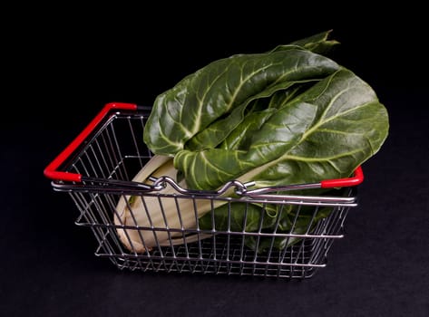Shopping bag with Mangold isolated on Black