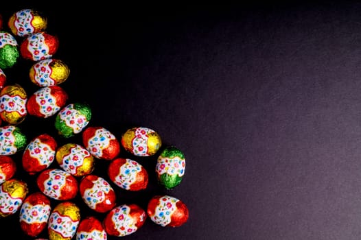 Easter egg isolated on Black background with copy space