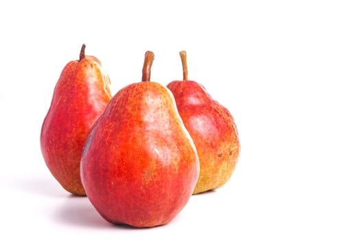 Ripe Organic Healthy Red Pear, isolated on White