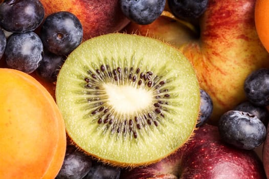 Fruit Collections. Full Frame close up of fresh organic fruit