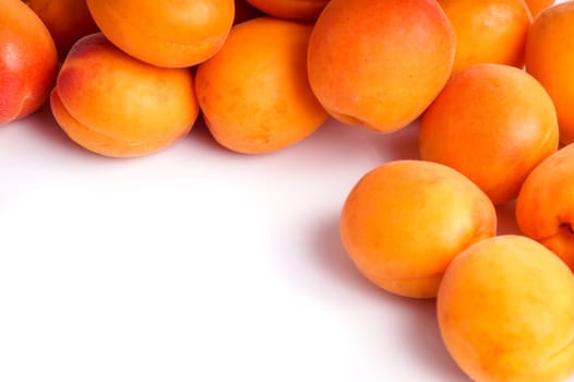 Ripe Organic Orange Apricots, with copy space