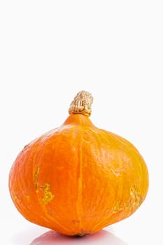 Organic, Orange Hokkaido Pumpkin Vegetable isolated on white
