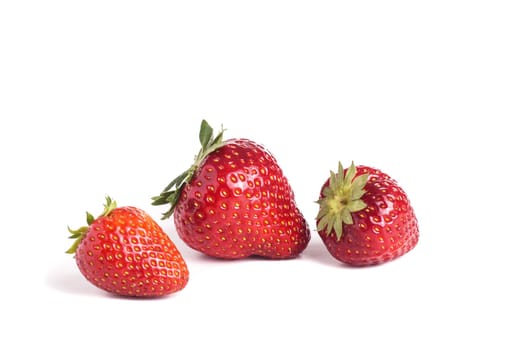 Fresh organic red Strawberry, isolated on white