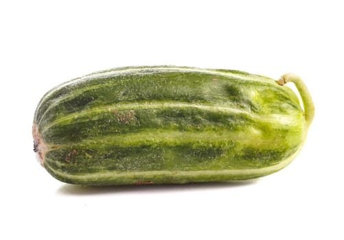Organic fresh whole Cucumber carosello, isolated on white