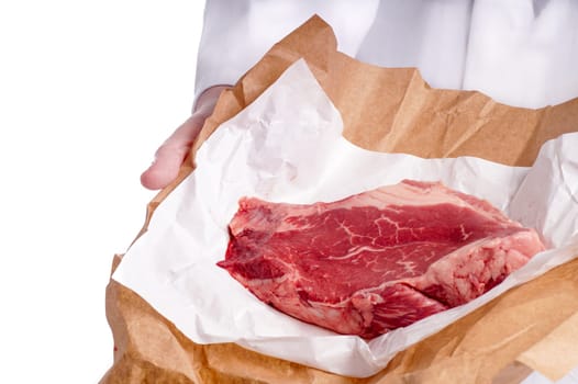 Raw Beef Meat, Organic red, fatty yummy steak ready for cooking