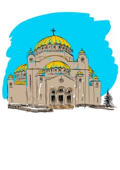 Orthodox Church building. Religion and landmark architecture