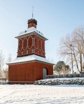 Church Building in Nordmaling, Sweden in winter.
