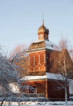 Church Building in Nordmaling, Sweden in winter.