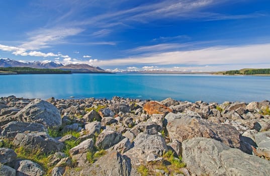 Lake Pukaki in Canterbury on the South Island of New Zealand