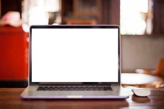 Laptop on work station, stock photo