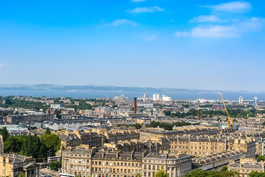 Beautiful Edinburgh city, top view, Scotland, United Kingdom