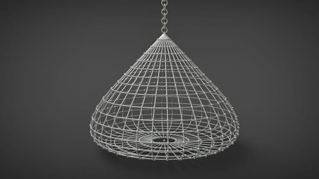 droplike birdcage coop isolated on dark background
