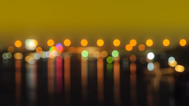 Blurred image of bokeh city night lights abstract background