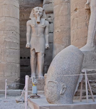 Standing statue of Ramses II in Luxor temple, Egypt
