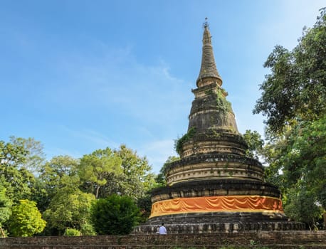 Ancient pagoda of Wat Umong temple in Chiang Mai, Thailand