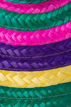 Abstract colorful background of woven straw.