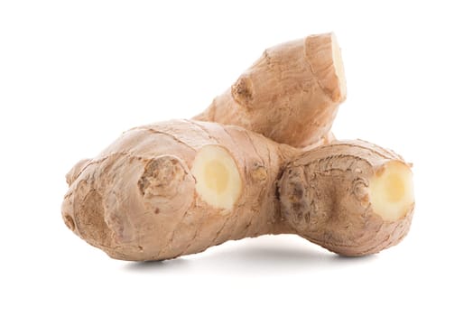 Ginger root isolated on white background.