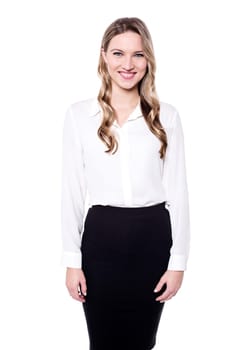 Happy female entrepreneur posing with a cute smile