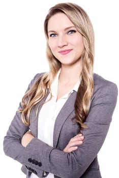 Confident woman posing casually to camera