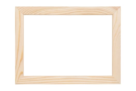 wooden picture frame isolated on white background