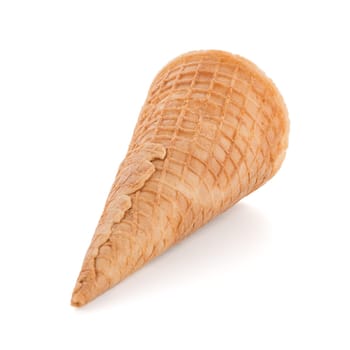 Wafer cone on white background.
