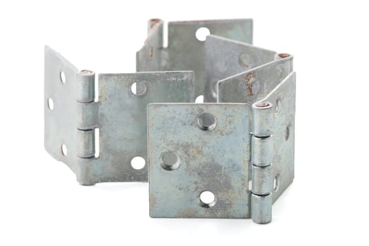 Four door hinges isolated on white background.