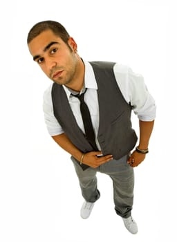 young business man full body isolated on white background