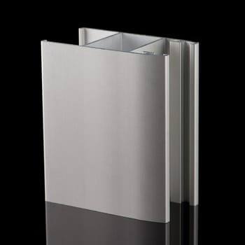 Aluminium profile sample isolated on black background.