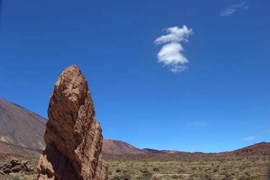 big rock in the teide on tenerife island