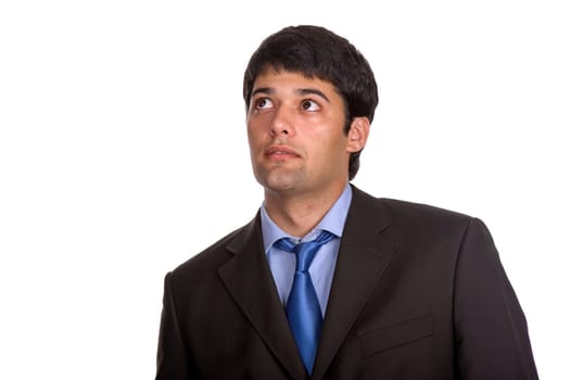 young business man portrait in white background