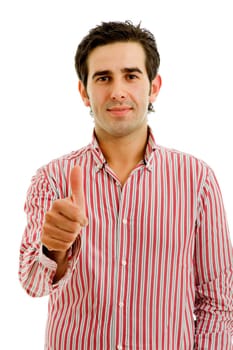 young casual man portrait in a white background