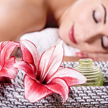 Beautiful and healthy woman in spa salon
