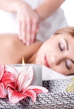 beautiful woman in beauty salon - focus concept