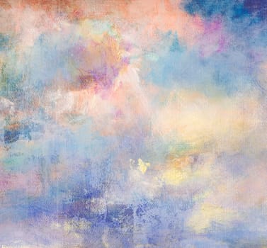 painted sky textured on canvas