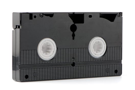 Old VHS Video tape isolated on white background.