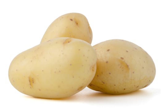 New potatoes isolated on white background close up.