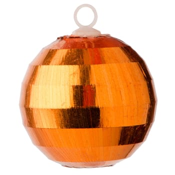 Orange Christmas hanging decoration isolated on white background.