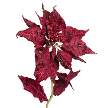 Red Christmas decoration isolated  on white background.