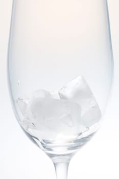 Ice Cubes in Glass close up macro image.