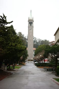 Berkeley,United States - December 21,2015: The Sather Tower by architect John Galen Howard on the landmark of the University of Berkeley on December 21,2015 in Berkeley.