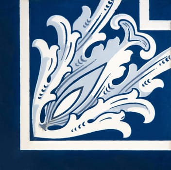 Closeup detail of old Portuguese glazed tiles.