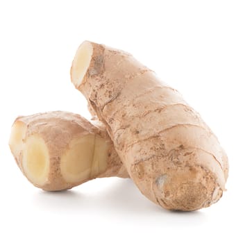 Ginger root isolated on white background.