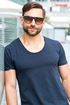 Young,athletic man with sunglasses