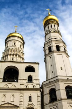 The Ivan the Great Bell Tower, inside the Kremlin, in Moscow.